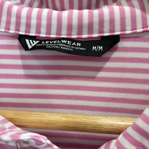 NEW Levelwear Encore Polo in Cyclamen Pink / White Size Medium - Picture 7 of 10